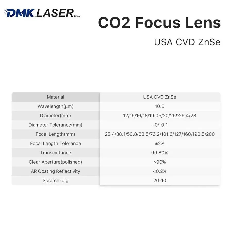 Оборудование ЧПУ DMK CO2 Focus Lens D12/18/20 ZnSe Lens FL38.1 — фото лота 2