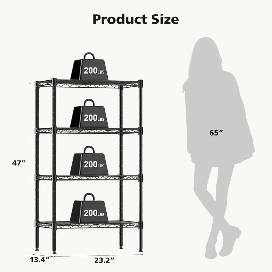 Стойка/шкаф 4-Tier Metal Wire Storage Shelves, Adjustable Standing Storage Rack