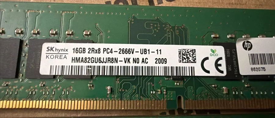 Модуль памяти Samsung/ Hynix / Kingston 16GB 2RX8 PC4-2666V-EE1-11 Server RAM — фото лота 4