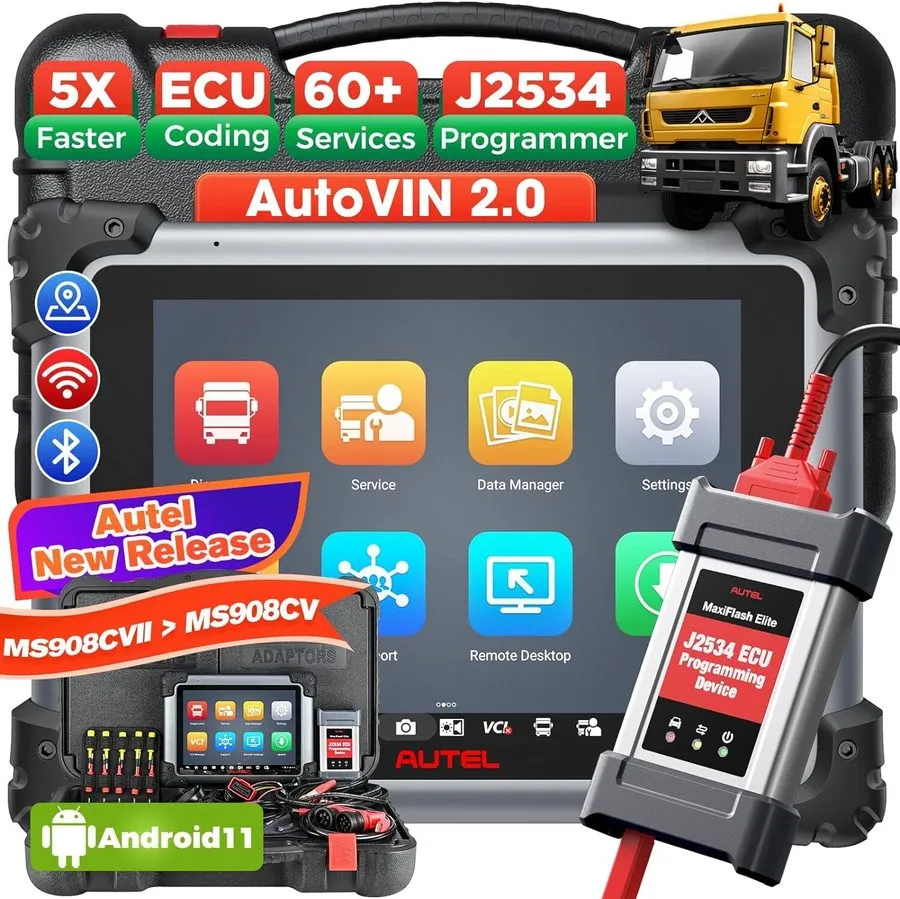 Диагностический сканер 2026 Autel MaxiSys MS908CV II Professional Heavy Duty Sca — фото лота 1