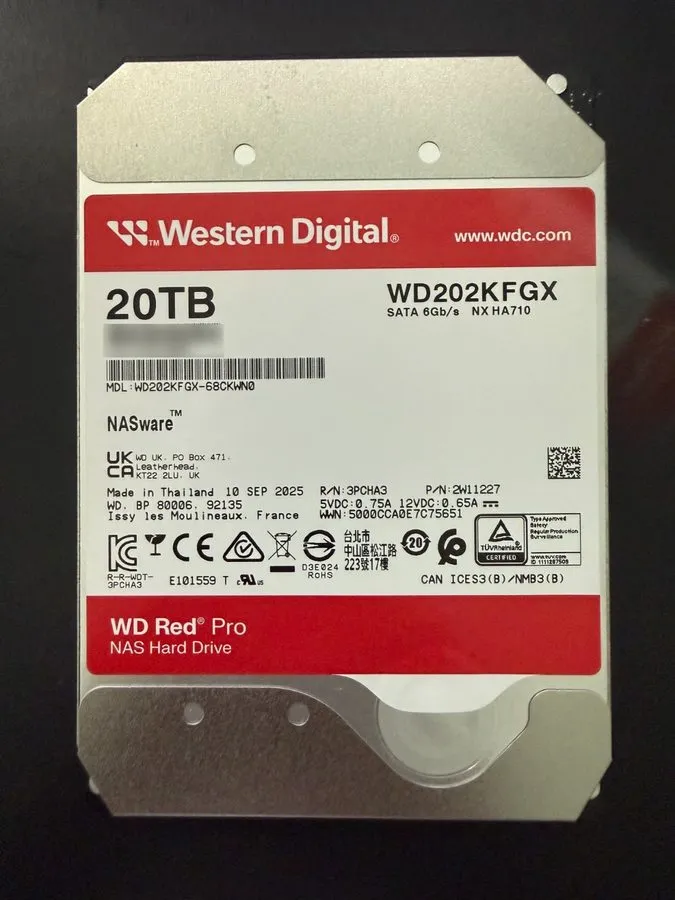 Жёсткий диск Western Digital 20TB WD Red Pro NAS HDD 7200RPM SATA CMR 512MB WD20
