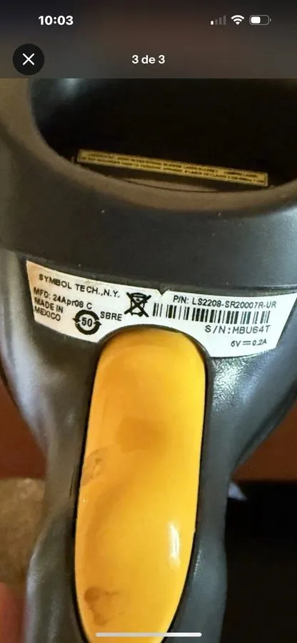 Сканер штрих-кода MOTOROLA SYMBOL LS2208-SR20007R LASER BARCODE SCANNER ONLY