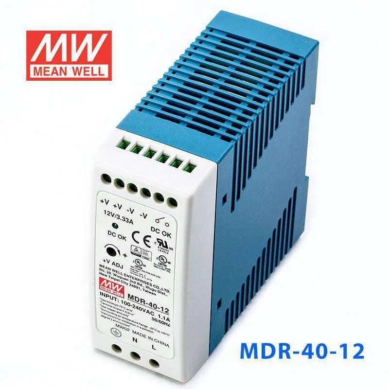 Блок питания Mean Well MDR-40-12 AC to DC Din Rail 100-240VAC 12V 40 Watt Power