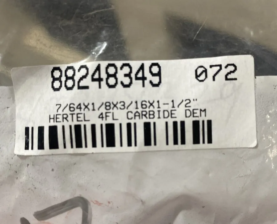 Режущий инструмент 7/64"x1/8"x3/16"x1-1/2" 4F CC DE RH Carbide Square End Mill — фото лота 2