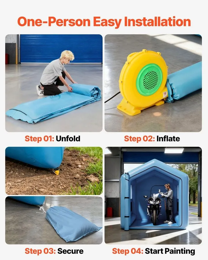 Окрасочная камера Portable Inflatable Spray Booth 9.84x8.2x8.2ft, 550W, Air Filt — фото лота 4