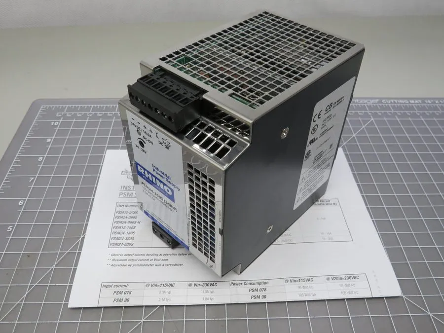 Блок питания RHINO PSM24-360S INDUSTRIAL DIN-RAIL SWITCHING POWER SUPPLY UNIT 36