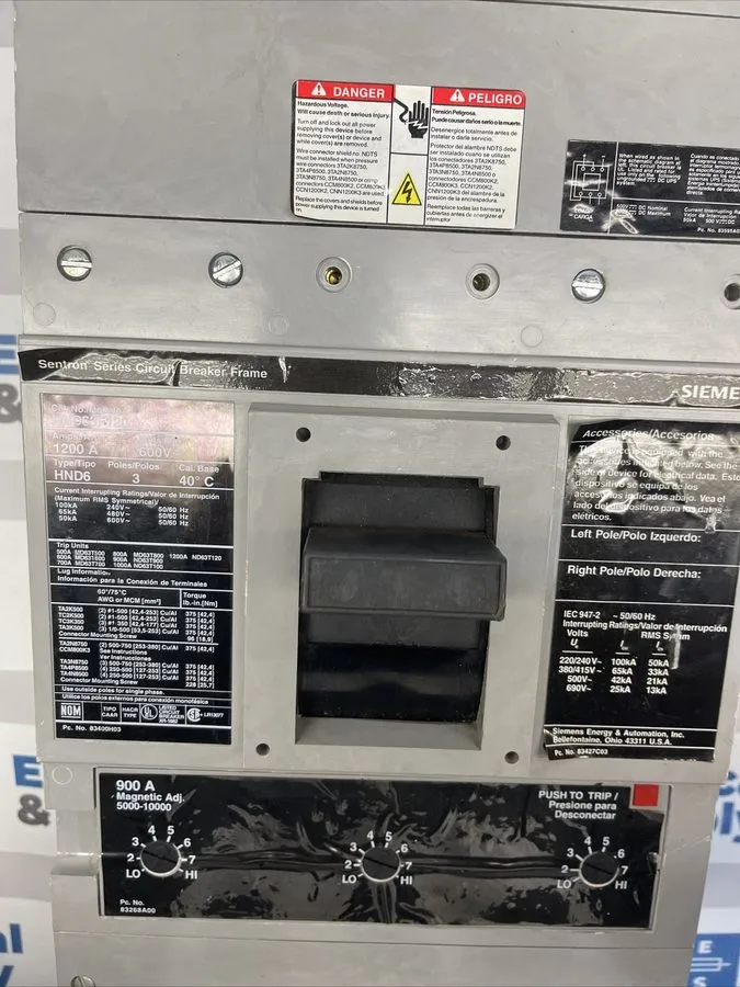 Автоматический выключатель Siemens HND63F120 Sentron 600VAC 1200A Molded Case Ci
