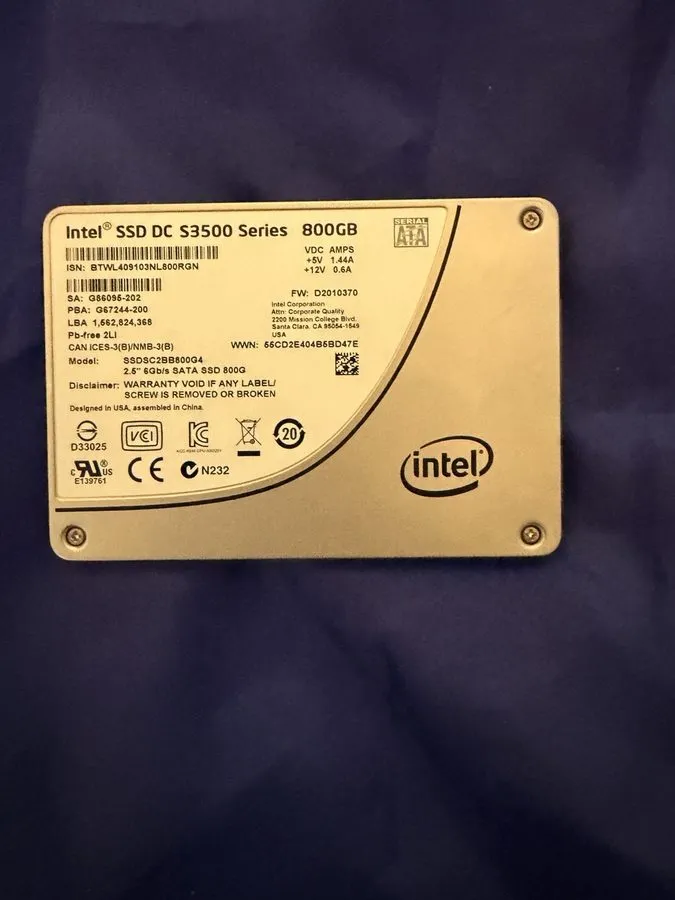 SSD-накопитель Intel DC S3500 800GB SSD 2.5" SATA 6Gb/s Solid State Drive SSDSC2