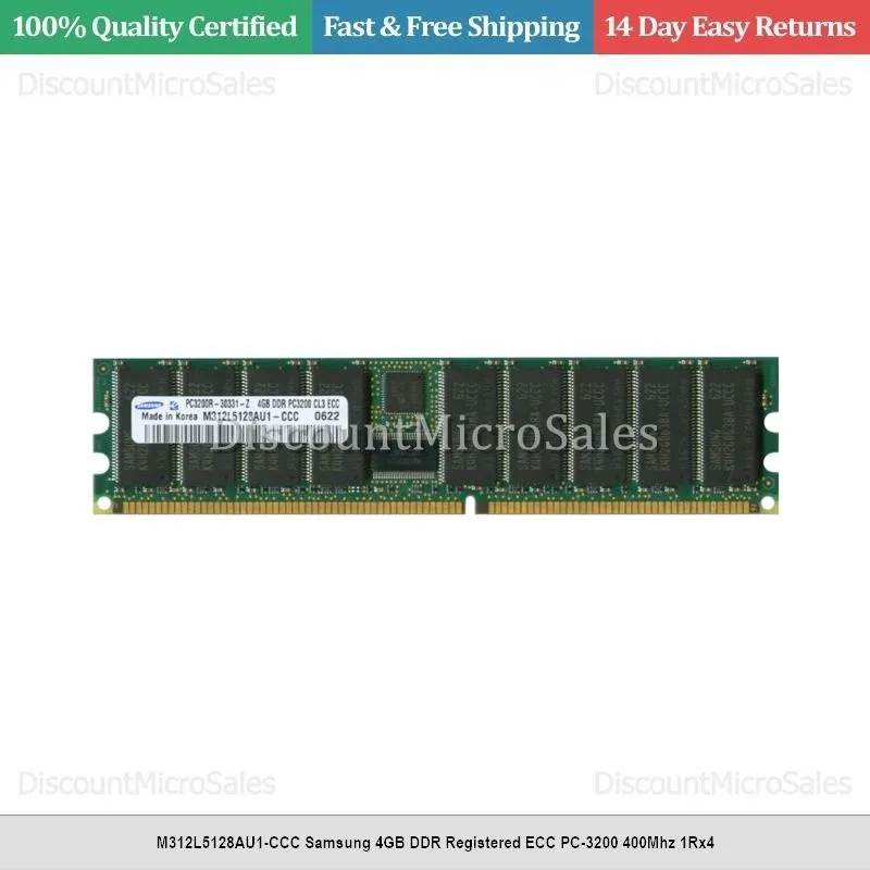 Модуль памяти M312L2920CZ3-CCC Samsung 1GB DDR Registered ECC PC-3200 400Mhz 1Rx