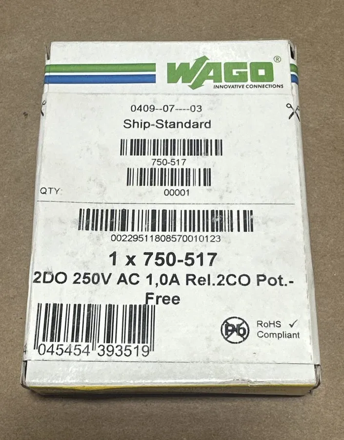 Модуль ввода-вывода Wago 750-517 relay output module 200-250 VaC