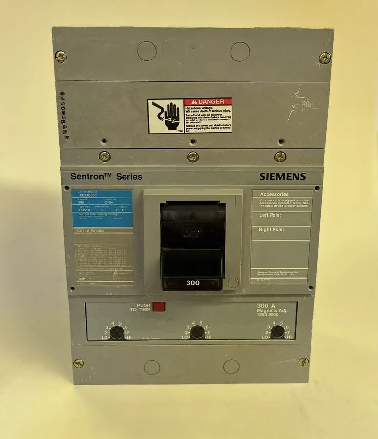 Автоматический выключатель Siemens Sentron Series JXD23B300 300A 3-Phase 3-Pole