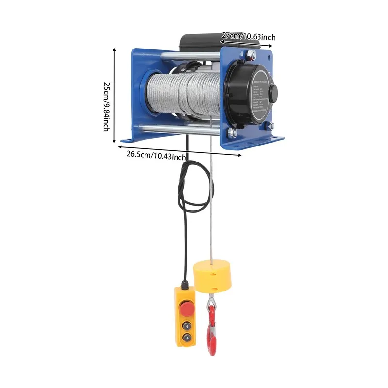 Таль Electric Hoist Winch Wired Electric Lifting Hoist & Remote Control 400kg/88 — фото лота 2
