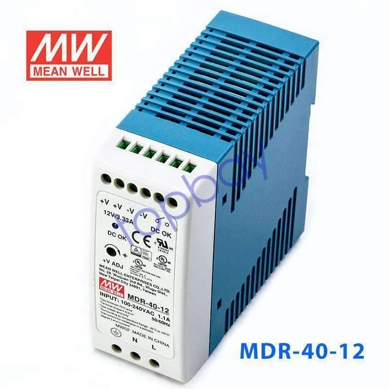 Блок питания Mean Well MDR-40-12 AC to DC Din Rail 100-240VAC 12V 40 Watt Power