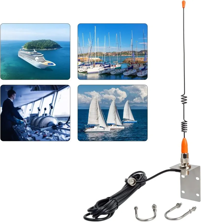 Антенна 13.4 Inch Marine VHF Antenna, 159V02 Low Profile Stainless Steel Boat An