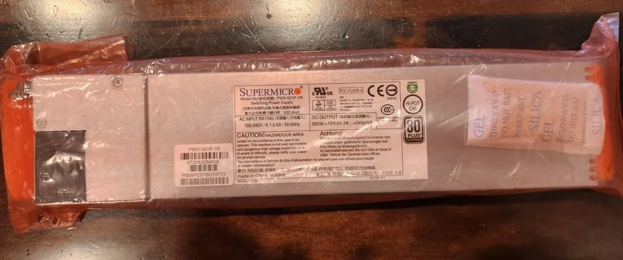 Блок питания Supermicro PWS-501P-1R 500W 1U — фото лота 1