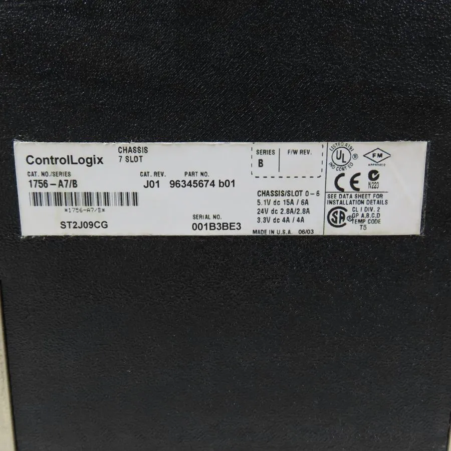 ПЛК Allen Bradley 1756-PA72 C ControlLogix Rack Chassis Power Supply AC PLC 25W