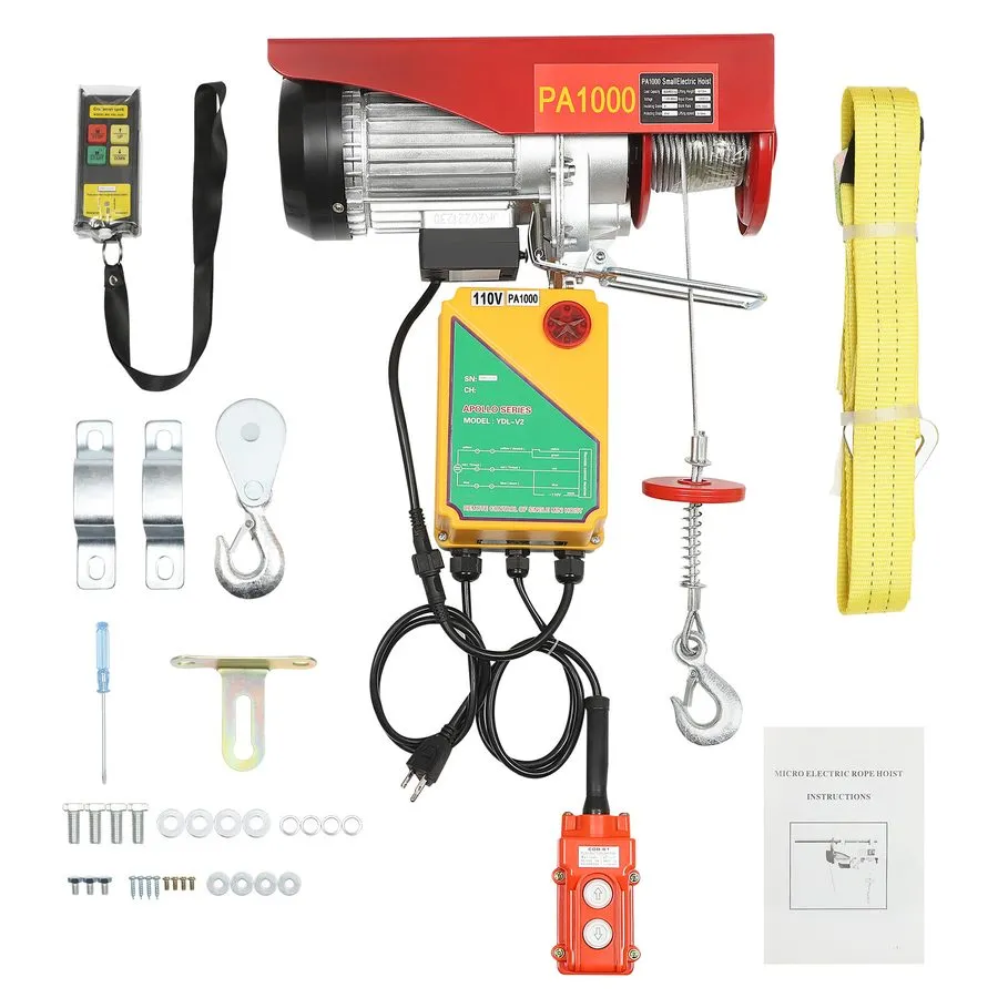 Таль 2200lb 1600W 110V Electric Hoist, 40ft Lift, Pure Copper Motor, 14ft Remote — фото лота 2