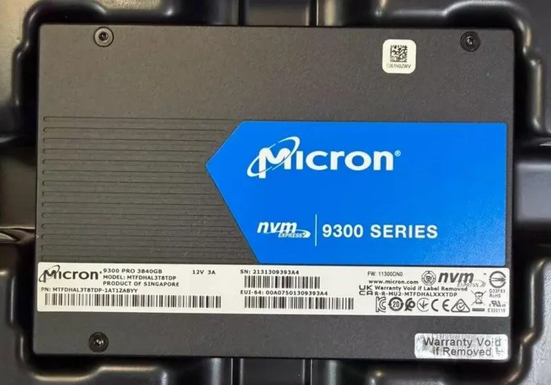 SSD-накопитель Micron 9300 PRO 3.84TB SSD 2.5" U.2 PCIe 3.0x4 NVMe MTFDHAL3T8TDP