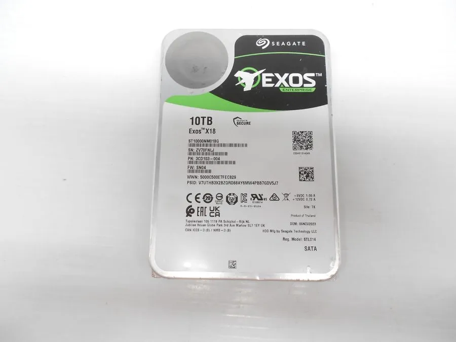 Сервер Seagate Exos X18 10TB 7.2 SATA 3.5" Hard Drive Desktop Server JBOD ST1000