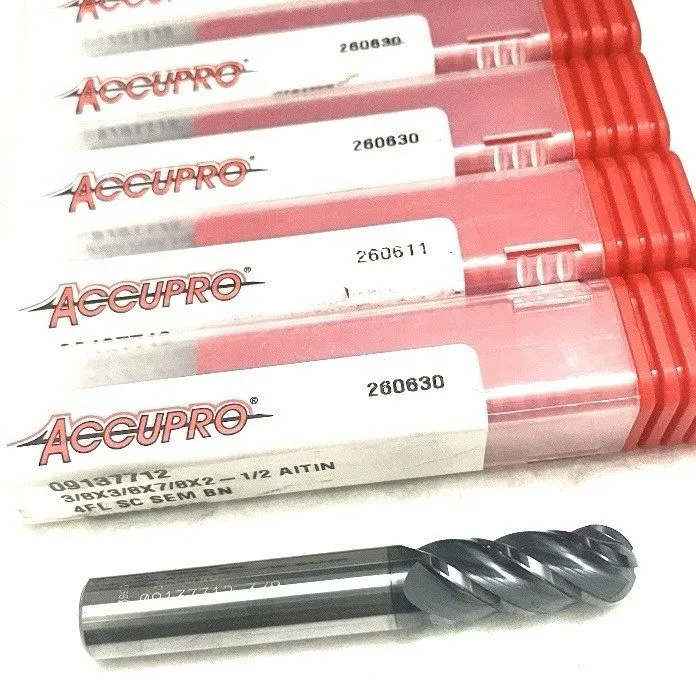 Режущий инструмент Accupro 3/8" 4FL Carbide Ball Nose End Mill 7/8" LOC AlTiN 09