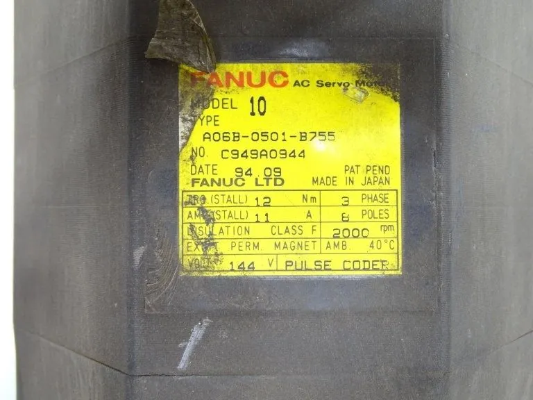 Серводвигатель Fanuc 10 A06B-0501-B755 AC Servo Motor 144V 11A 12Nm rpm2000