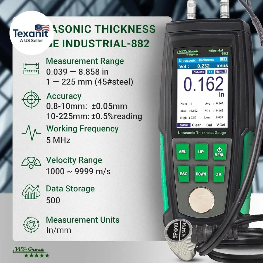 Толщиномер Ultrasonic Thickness Gauge Industrial-882 / Steel Metal Thickness Gau