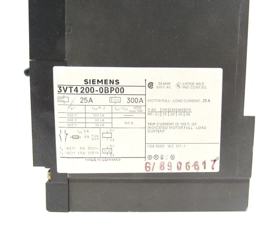 Автоматический выключатель Siemens 3VT4200-0BP00 Circuit Breaker 25A 1-Pole