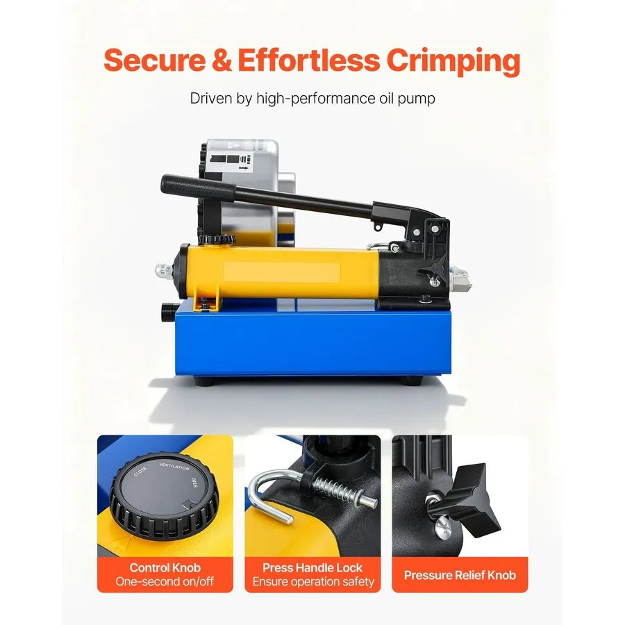 Трубопроводная арматура Manual Hydraulic Hose Crimper Tool 8 Dies 0.24-1.1in Ran — фото лота 2