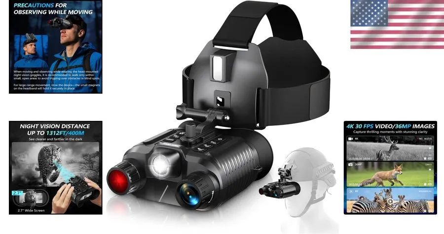 Дисплей Large HD Display Night Vision Goggles 7-Step IR, Time Stamping, Hands-Fr