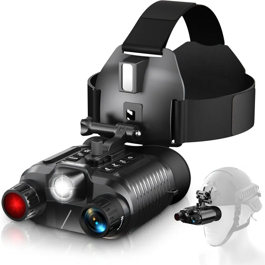 Дисплей Large HD Display Night Vision Goggles 7-Step IR, Time Stamping, Hands-Fr — фото лота 2