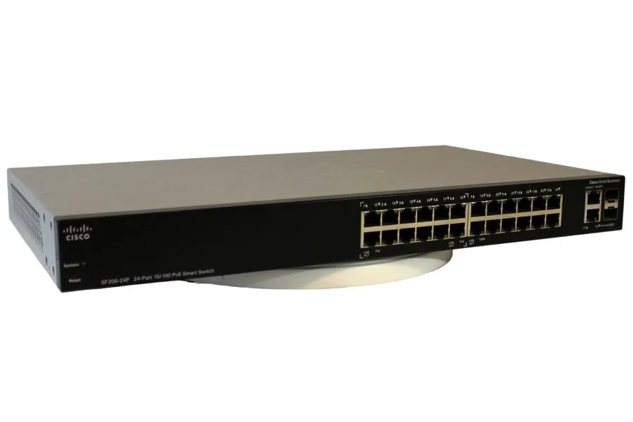 Коммутатор Cisco SF200-24P 24-Port 10/100 PoE Smart Managed Rackmount Switch