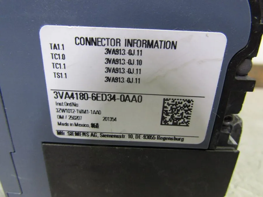 Автоматический выключатель SIEMENS 3VA4180-6ED34-0AA0 Molded Case Circuit Breake