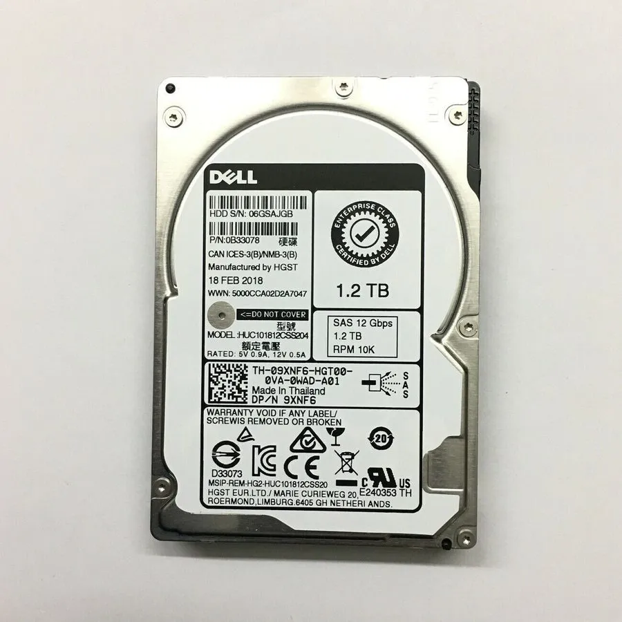 Жёсткий диск Dell 9XNF6 09XNF6 HUC101812CSS204 1.2TB 12G 10K SFF 2.5" SAS HDD HA