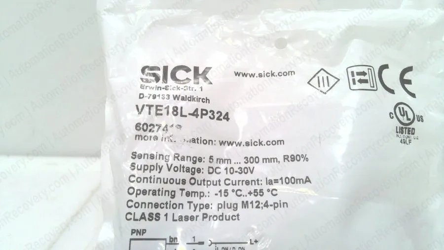 Фотоэлектрический датчик VTE18L4P324 Photoelectric Switch Sensor