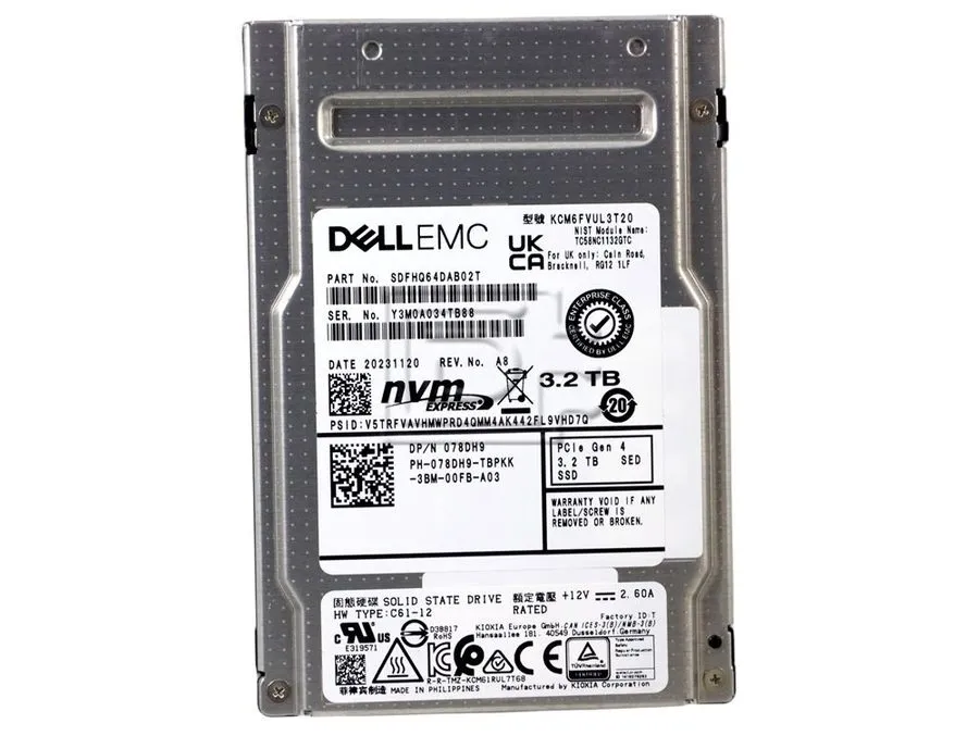 SSD-накопитель CM6-V 3.2TB NVMe PCIe 4.0 U.3 2.5in Mixed Use 3 DWPD FIPS SED SSD — фото лота 1