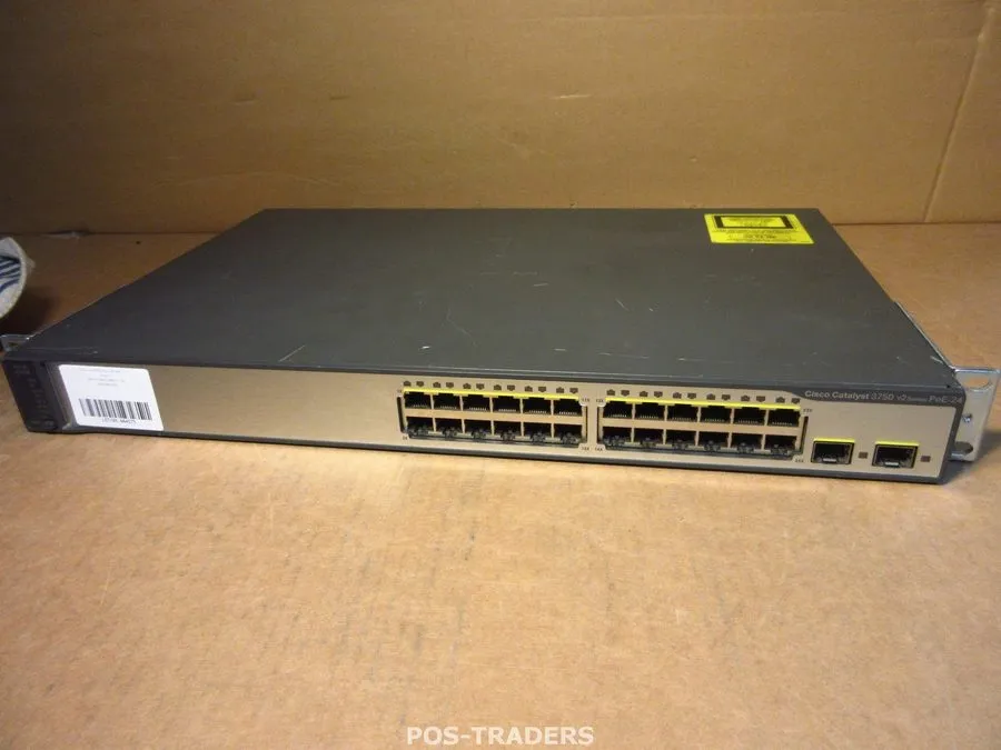 Коммутатор Cisco Catalyst WS-C3750V2-24PS-S 24 Port PoE Switch With Rackmounts