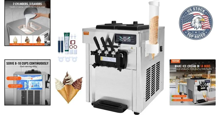 Оборудование для общепита Uimoso Commercial Soft Serve Ice Cream Machine, 2200W,