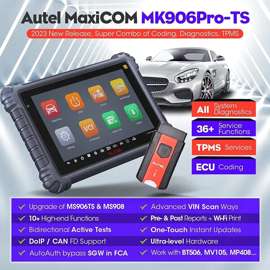 Диагностический сканер Autel MaxiCOM MK906 Pro-TS Scanner 2025 Updated of MaxiSY — фото лота 2