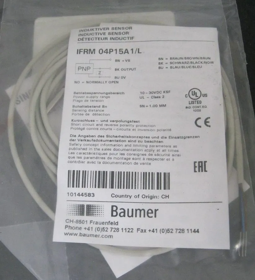 Датчик приближения Baumer IFRM 04P15A1/L Inductive Proximity Sensor
