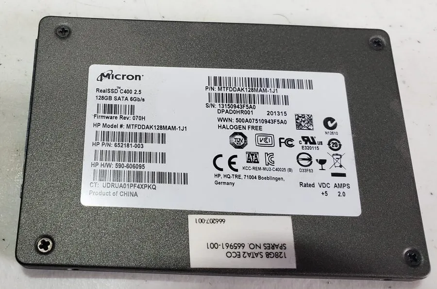 SSD-накопитель Micron RealSSD C400 128GB 2.5" SATA 6Gb/s SSD HP MTFDDAK128MAM-1J