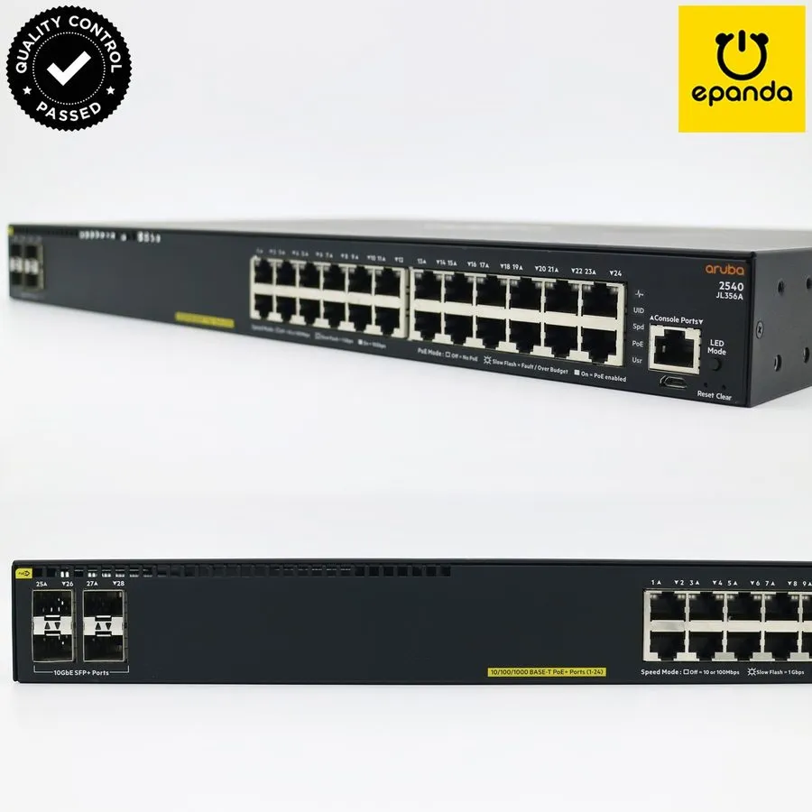 Коммутатор HPE Aruba 2540 JL356A 2540-24G-PoE+-4SFP+ 370W L2 Switch 24GigE 4SFP+
