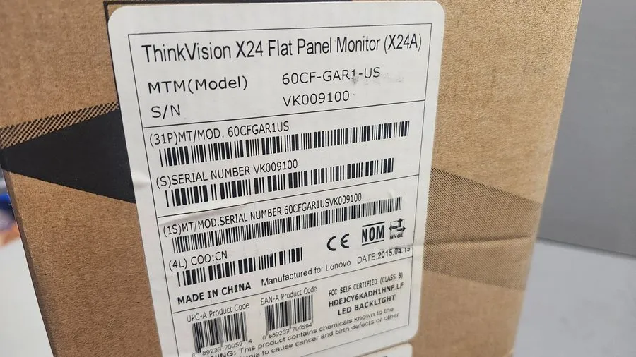 Монитор Lenovo ThinkVision X24 24" Ultra Slim LCD Monitor Full HD 1080p 60CF-GAR — фото лота 2