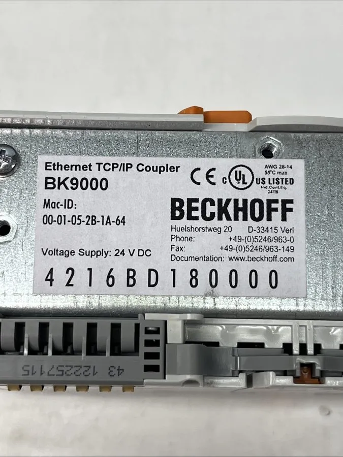 IIoT-устройство BK9000 BECKHOFF EtherCAT Coupler — фото лота 2