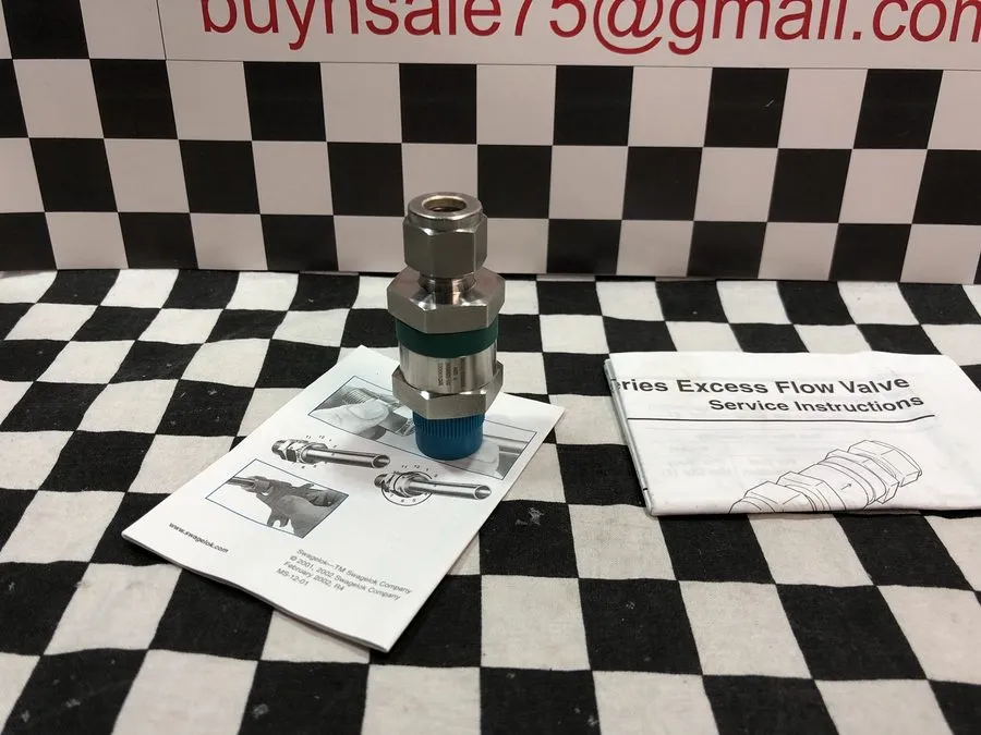 Клапан Swagelok Ss-xsm6s6 3/8" Tube OD X 3/8" Mnpt Excess Flow Valve 9 gpm 1 Qty