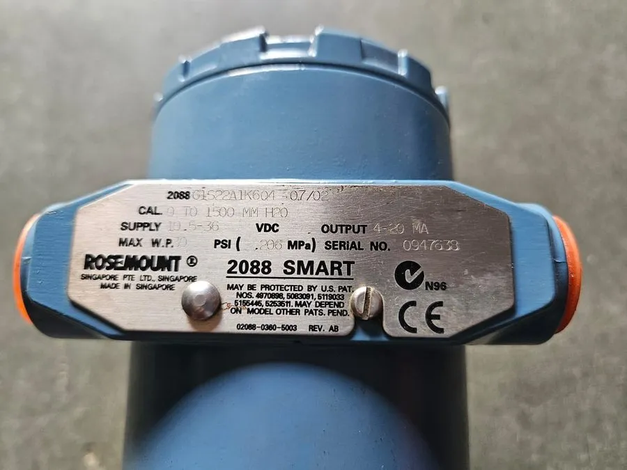 Датчик давления Rosemount 2088 G1S22A1K6Q4 SMART Pressure Transmitter 0 to 1500 