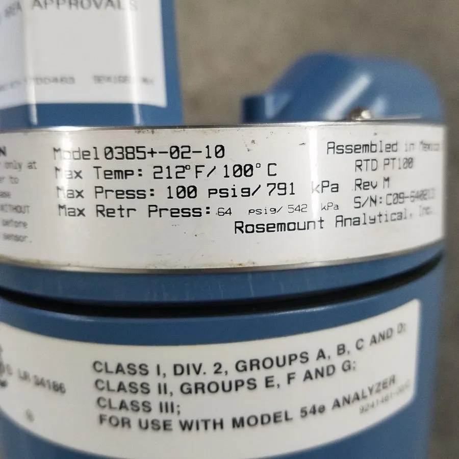 Датчик ROSEMOUNT 0385-02-08-11 Transmitter 212F/100C Max 100 PSIG Max 23558-00
