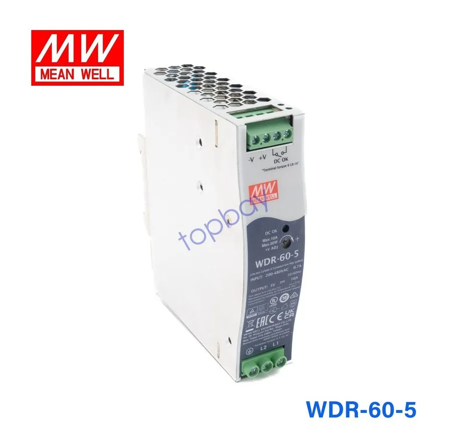Блок питания Mean Well WDR-60-5 Single Output Industrial Power Supply 60W 5V DIN