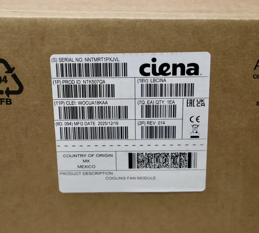 Вентилятор CIENA NTK507QA OME 6500-7 PACKET-OPTIC Cooling Fan Module WOCUA18KAA