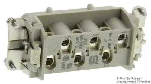 Разъём HARTING Connector 09310062701 6-core 35A HAN 6 HSB-F