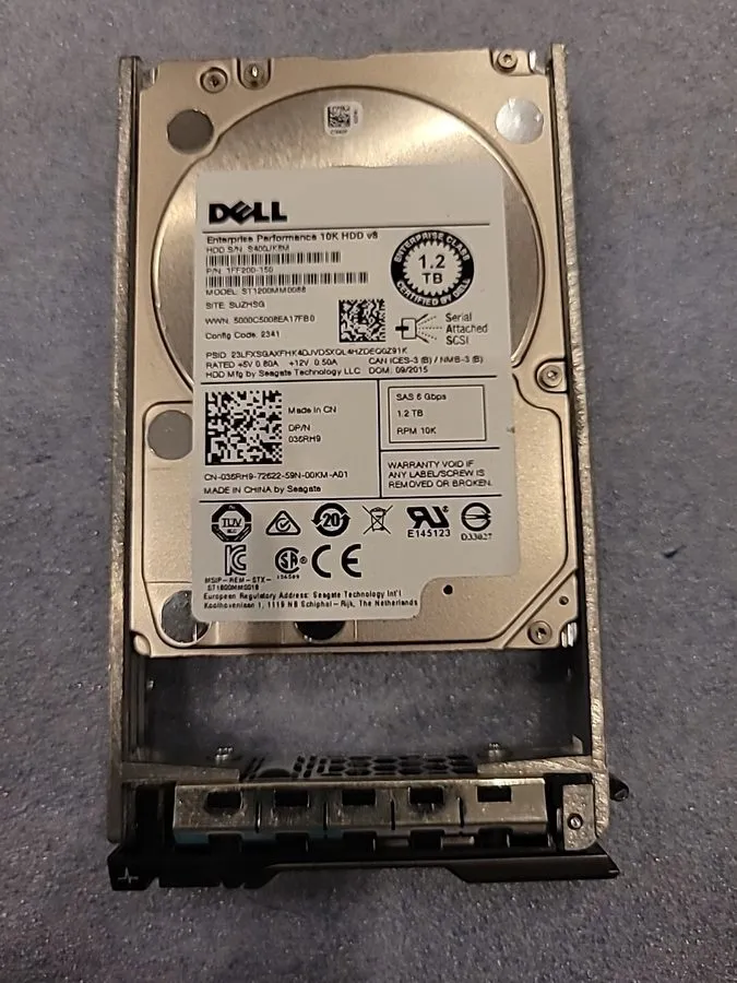 Жёсткий диск Dell 36RH9 Hard Drive HDD Enterprise 1.2TB 10K SAS 6Gb/s 2.5inch Ho — фото лота 1